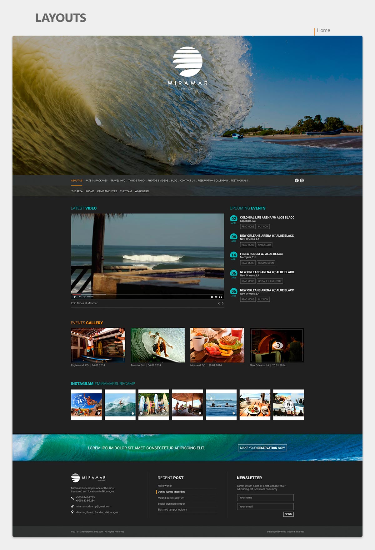 Layout da Home de Miramar
