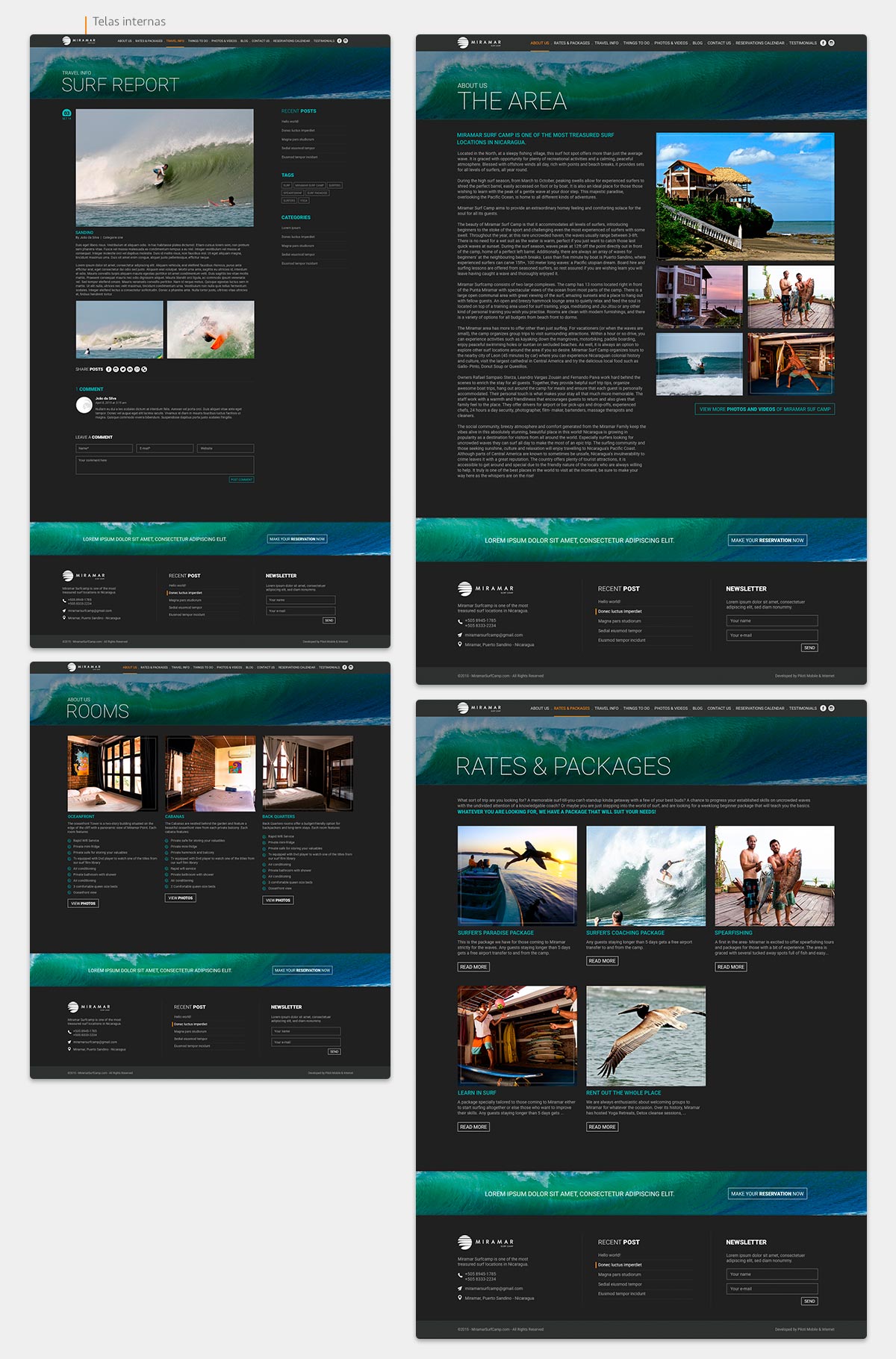 Layout das telas de Miramar