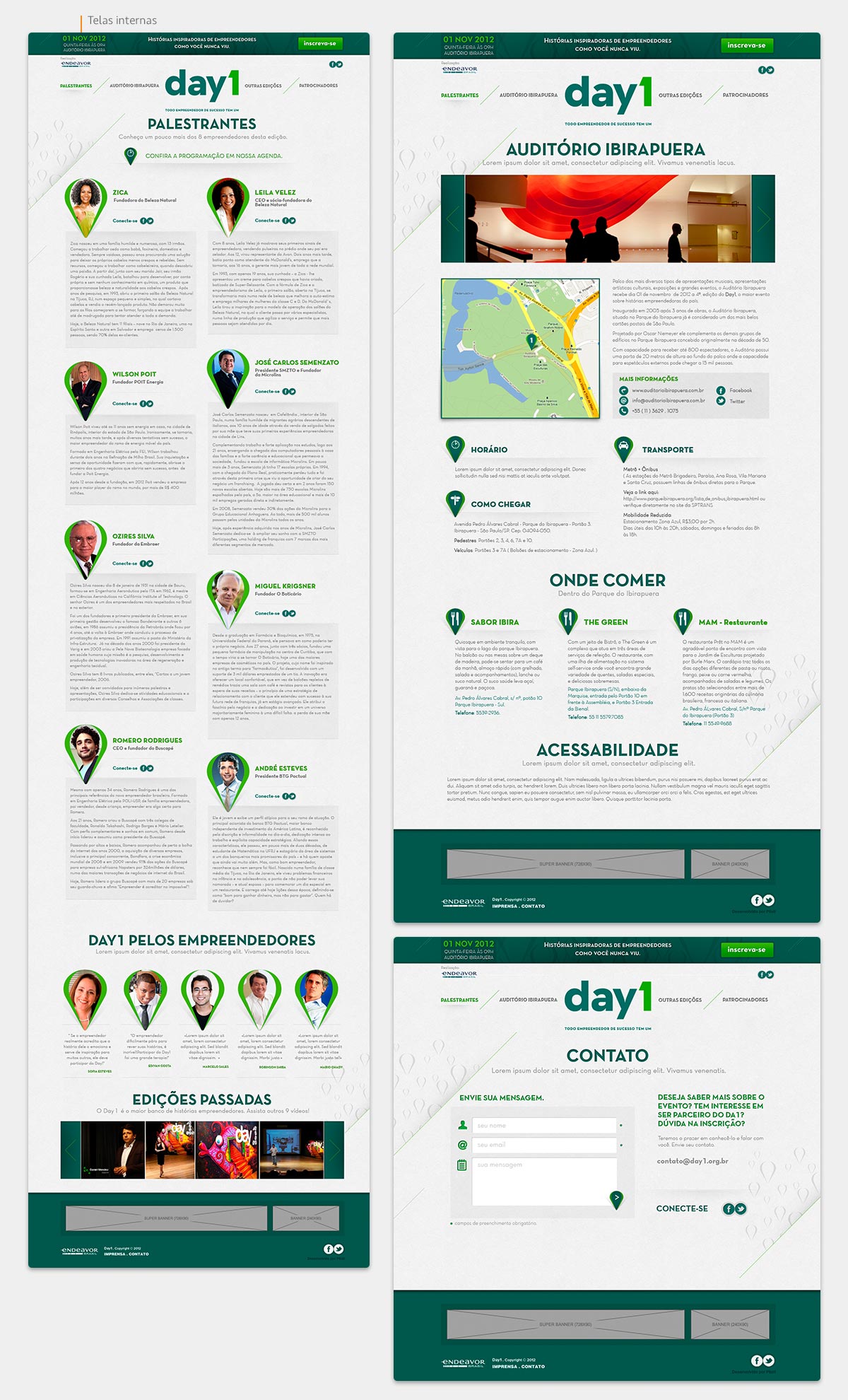 Layout das telas de Day1