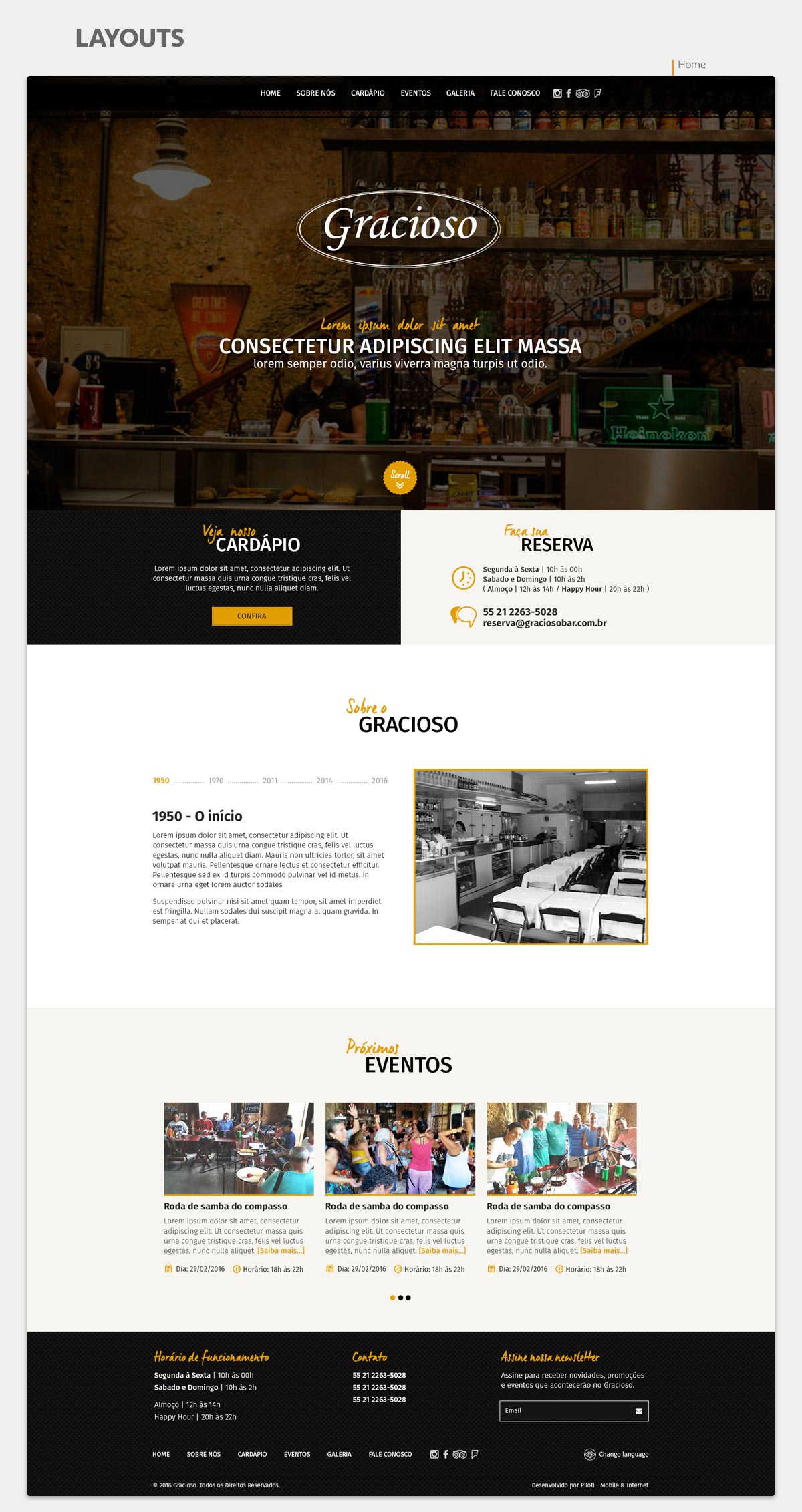 Layout da Home de Gracioso