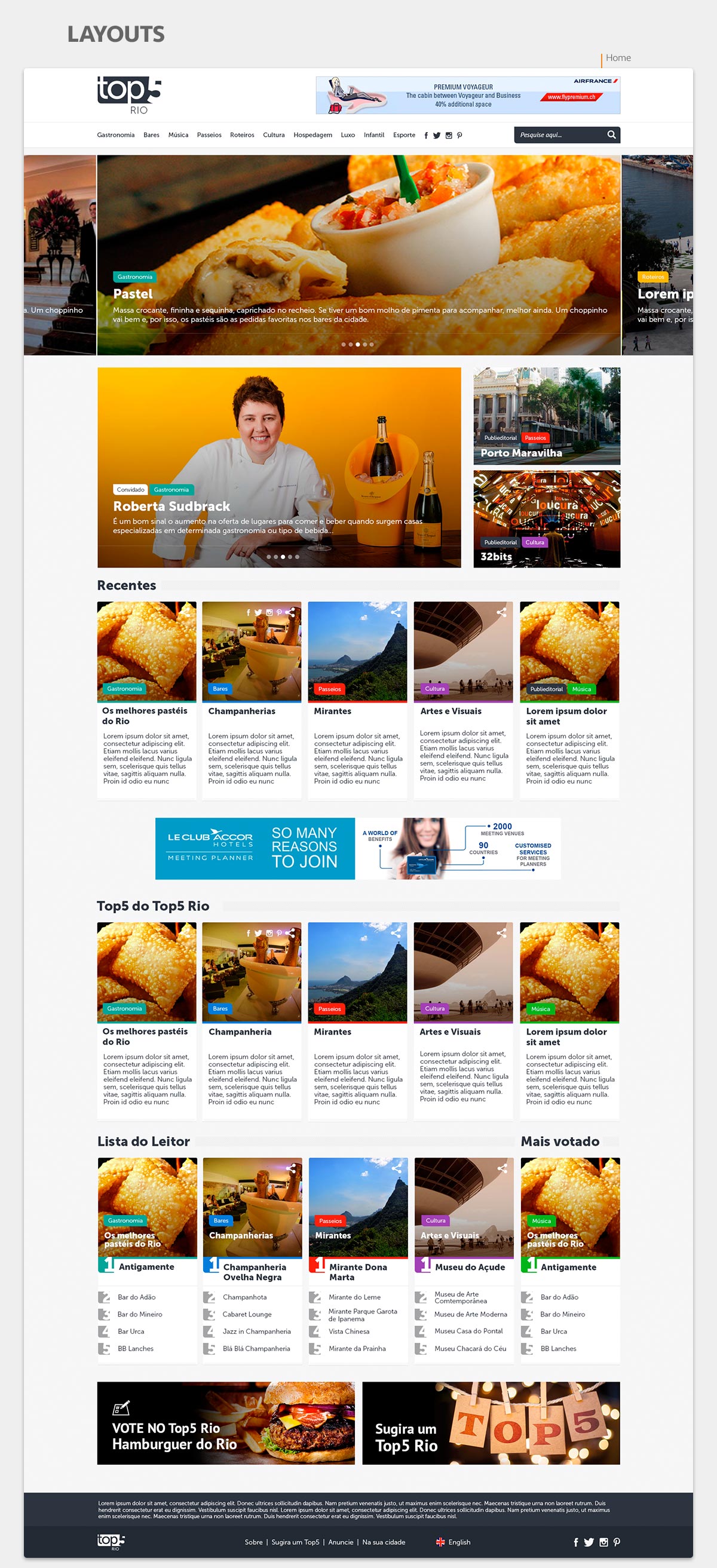 Layout da Home de Top5 Rio